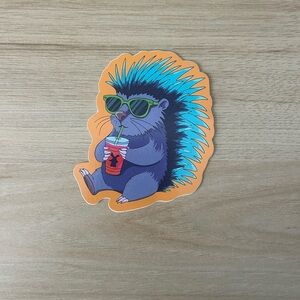 Dutch Bros Cool Porcupine Sticker with Blue and Orange